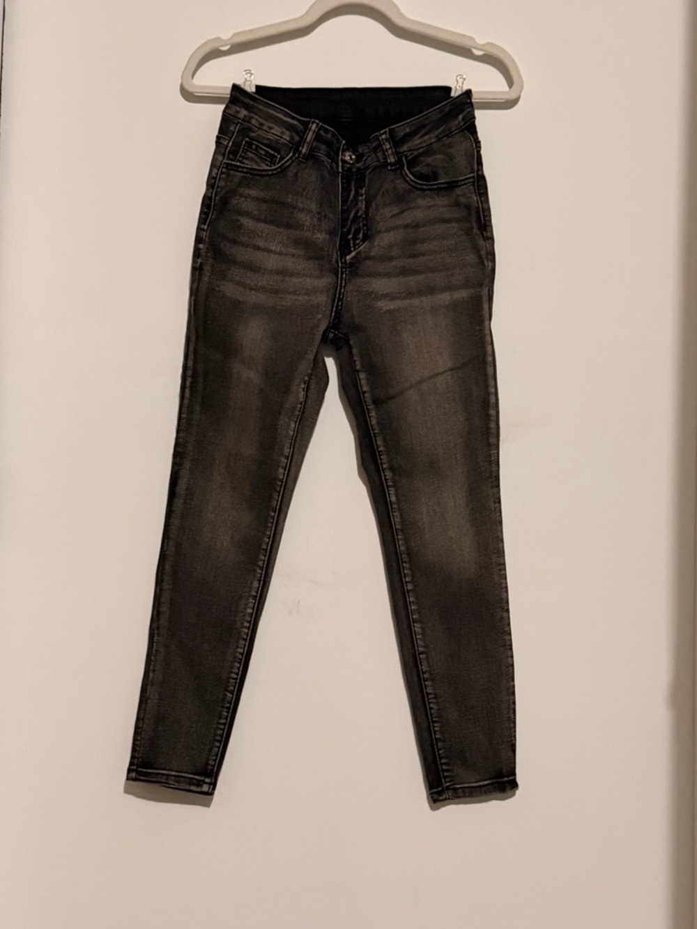 SHEIN Charcoal Washed Skinny Jeans